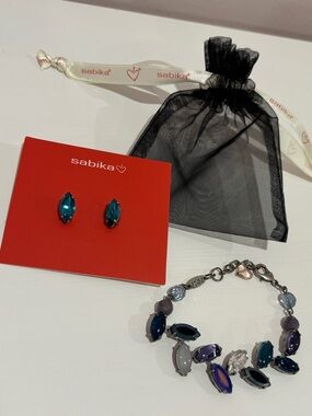Sabika Re-Imagine Marquise Bracelet and Matching Stud Earrings